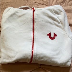 True religion hoodie white and red